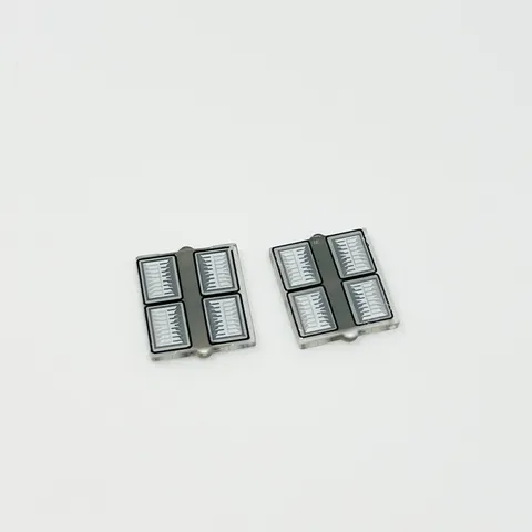 60601pb052 LEGO Glass Window 1x2x2 Flat Front Silver Headlights Black Outline (2