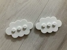 Lego 2 Clouds White 3x5 Tile Piece City With Studs Design Plate