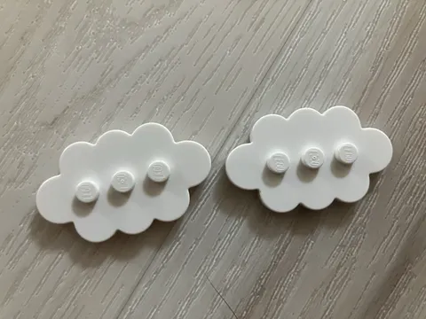 Lego 2 Clouds White 3x5 Tile Piece City With Studs Design Plate