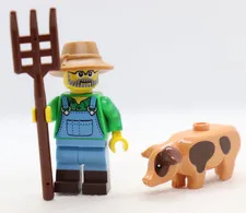 Farmer Series 15 Pitchfork Pig LEGO® Minifigure Mini Figure