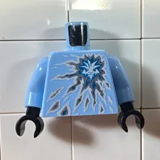 LEGO NRG Zane Minifigure Torso Light Blue Printed Ice/Snow Chest w/ Black Hands