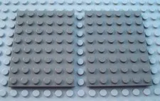 LEGO Lot of 2 Dark Gray 6x8 Flat Building Plate Pieces