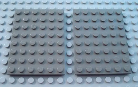 LEGO Lot of 2 Dark Gray 6x8 Flat Building Plate Pieces