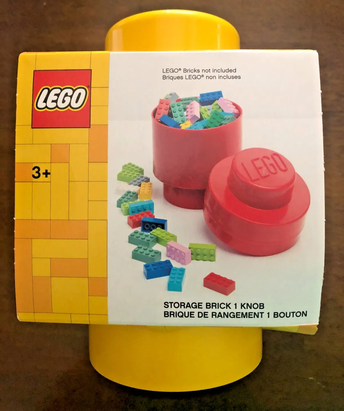 STORAGE BRICK 1 KNOB 1x1 lego legos yellow round organizer tub single NEW