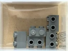 LEGO Parts - Dark Bluish Gray Brick 1 x 2 Studs on 1 Side - No 11211 - QTY 5