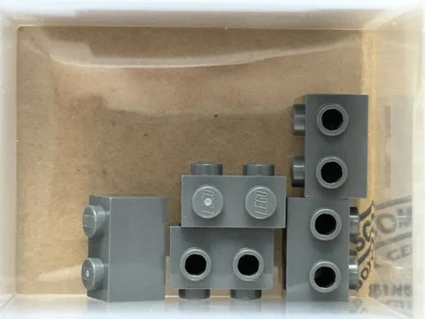 LEGO Parts - Dark Bluish Gray Brick 1 x 2 Studs on 1 Side - No 11211 - QTY 5