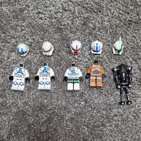 LEGO Star Wars Clone Trooper Minifigure Lot w/ Helmets, Bodies & Parts