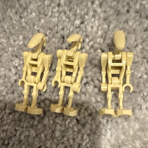 LEGO Star Wars Battle Droid Minifigure Lot of 3 Tan Plastic Figures