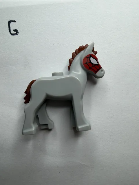 Lego New Light Bluish Gray Horse Foal with Stud on Back Spider Web Mask Part