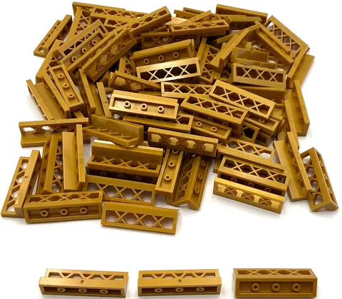 Lego 100 New Pearl Gold Fences 1 x 4 x 1 Lattice Parts