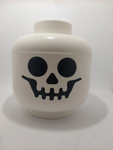 LEGO Storage Head Small Skeleton Skull Container Halloween 