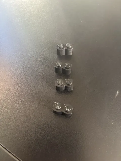 (4 Pcs) LEGO Parts - Black Brick, 1 x 2 with Log Profile - No 30136