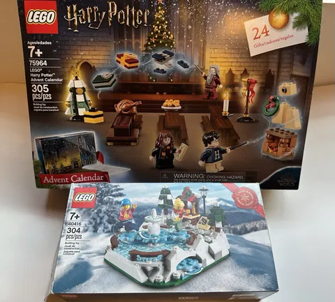 TWO Harry Potter Lego's Advent Calendar 75964 & Ice Skating Rink Limited Edition