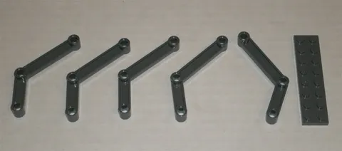 LEGO NEW Dark Stone Grey Bent Link (5x) 4539297 Brick 64451