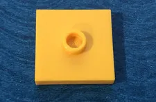 LEGO PART 23893 PLATE MODIFIED 2 x 2 STUD CENTER (YELLOW)