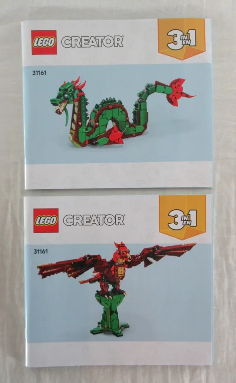 Lego Creator 3-in-1 Medieval Dragon #31161 Instruction Manual 2 & 3 2025