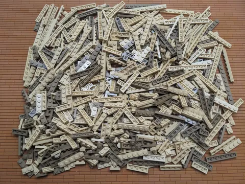 LEGO 400pcs 1x Wide Plates 1x2 1x3 1x4 1x6 1x8 1x10 1x12 Tan Shades Bulk Lot  