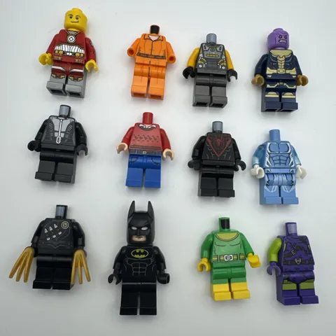 Lego Super Heroes DC MARVEL Minifigure Lot INCOMPLETE Mostly Retired Parts