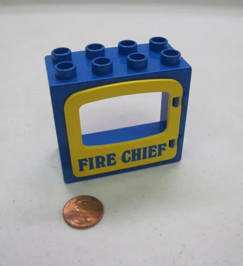 Lego Duplo Blue Fire Chief Window Pane Door Unit Building Block 2X4 Station