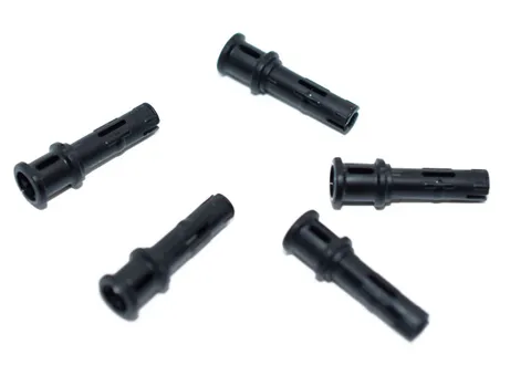 5 LEGO Black Technic Pin 3L with Friction Ring and Stop Bushing 65304 6321745