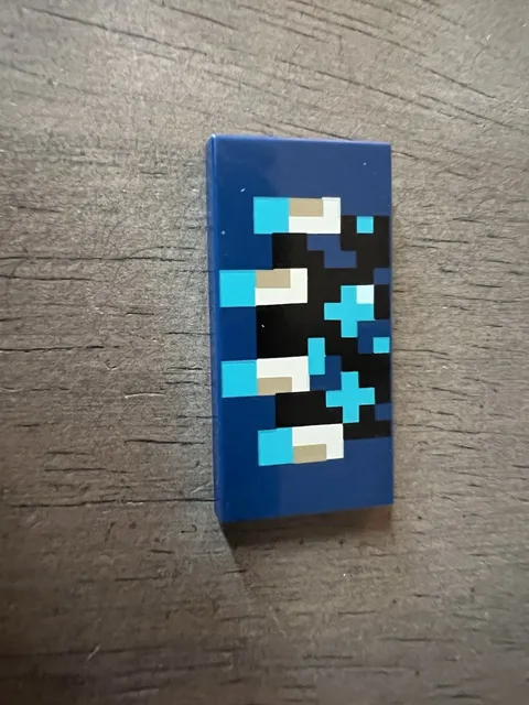 LEGO 87079pb1263 Minecraft Warden min148 2x4 Pixelated Tile Black Dark Turquoise