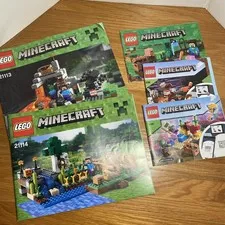 Lot 5 Lego Minecraft Instruction Booket Manuals 21113 21114 21138 21162 21164