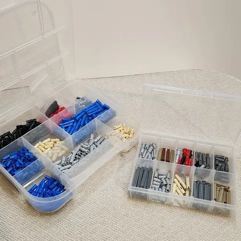 LEGO Technic Pins Axles Connectors Bulk Lot Sorted by Type w/ 2 Storage Cases