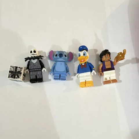 LEGO Disney Series 2 and 1 Minifigures Lot of 4: Stitch, Jack, Donald, Aladdin