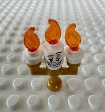 LEGO Lumière {Lumiere} - Small Solid Candelabra, White Round Plates dp219