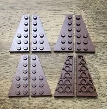 LEGO Reddish Brown Wedge, Plate 6 x 3 Left, Right QTY 8. 54383 54384. 4 Each