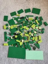 GREEN Lego Mixed Lot Of Different Sizes And Types