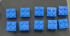 Lego Lot 10 Blue 3003 Bricks Stud Pieces 2x2 Brick Replacement Set