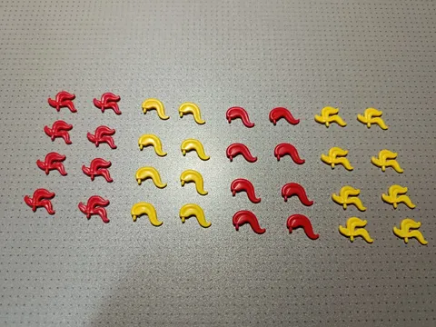 LEGO Vintage Castle Minifigure Plumes x 32 Red and Yellow 4502b and 4502c