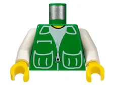 LEGO Torso Town Vest with Patch Pockets over White Shirt Pattern inv.617