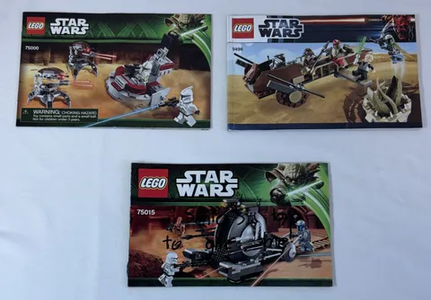 lot of STAR WARS LEGO INSTRUCTION MANUALS~75000, 9496, 75015 (no back cover)