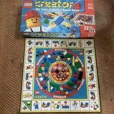 1999 LEGO Creator The Race to Build It Board Game 100% Complete RoseArt