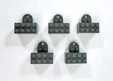 LEGO GRAY GREY 2X4 MAGNET BRICK MINIFIGURE STAND DISPLAY BASE LOT OF 12 NEW