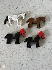 4 Lego Minifigure Horses