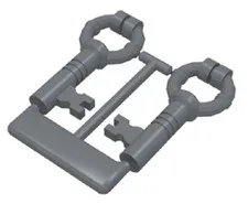 Lego New Door Key Dark Bluish Gray Minifigure Utensil 2 on Sprue Part 40359 D742