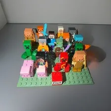 Lego Minecraft minifigs Lot Of 30 pieces with 16 mini figures!
