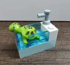 Lego Minifigure Animal Water Turtle Tank Vet Sink Cage