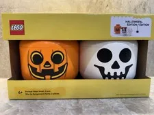 LEGO Storage Head Small Halloween Edition Pumpkin & Skull Set of 2 MPN 4311