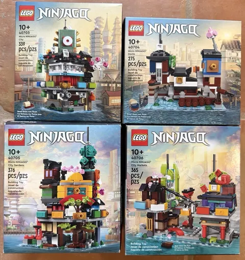 Set of 4 - New LEGO  Micro Ninjago City Sets 40703 40704 40705 40706 - Retired