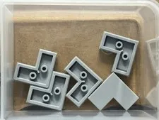 LEGO Parts - Light Bluish Gray Tile 2 x 2 Corner - No 14719 - QTY 5