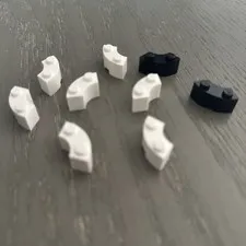 LEGO Brick 2 x 2 Round Corner with Stud Notch  (85080) 9 Pieces White Black
