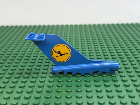1976 LEGO Blue Tail w/Yellow Round Lufthansa Stickers Both Sides 1560#bb0096bp02