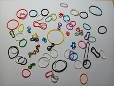 LEGO BULK LOT OF 58 RUBBER BANDS MIXED COLORS AND SIZES