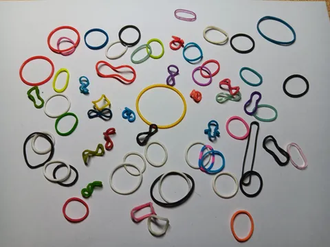 LEGO BULK LOT OF 58 RUBBER BANDS MIXED COLORS AND SIZES