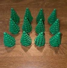 Lego Lot Set of 12 Small Green Lego Pine Spruce Trees Forest Woods pre-owned