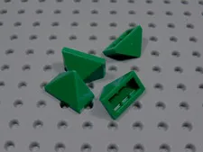 LEGO Lot of 4 Green 2x1 Triple Peak Slopes Bricks BO